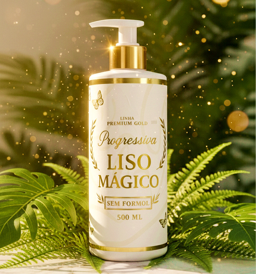 Frasco da Progressiva Liso Mágico Premium Gold da nizi BY, 500ml, sem formol